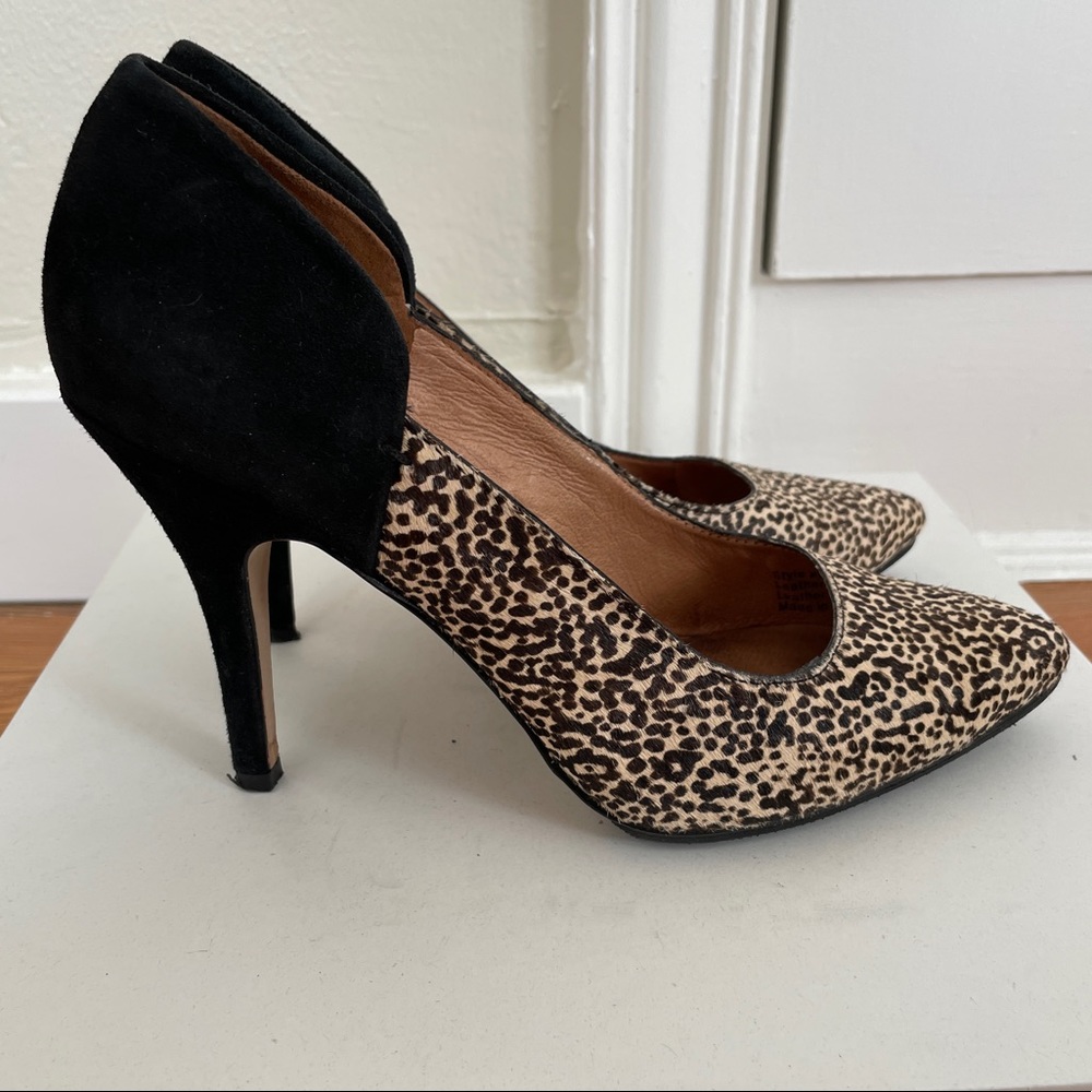 Madewell Maddie heel pumps in desert speckle size 6.5 calf hair and suede